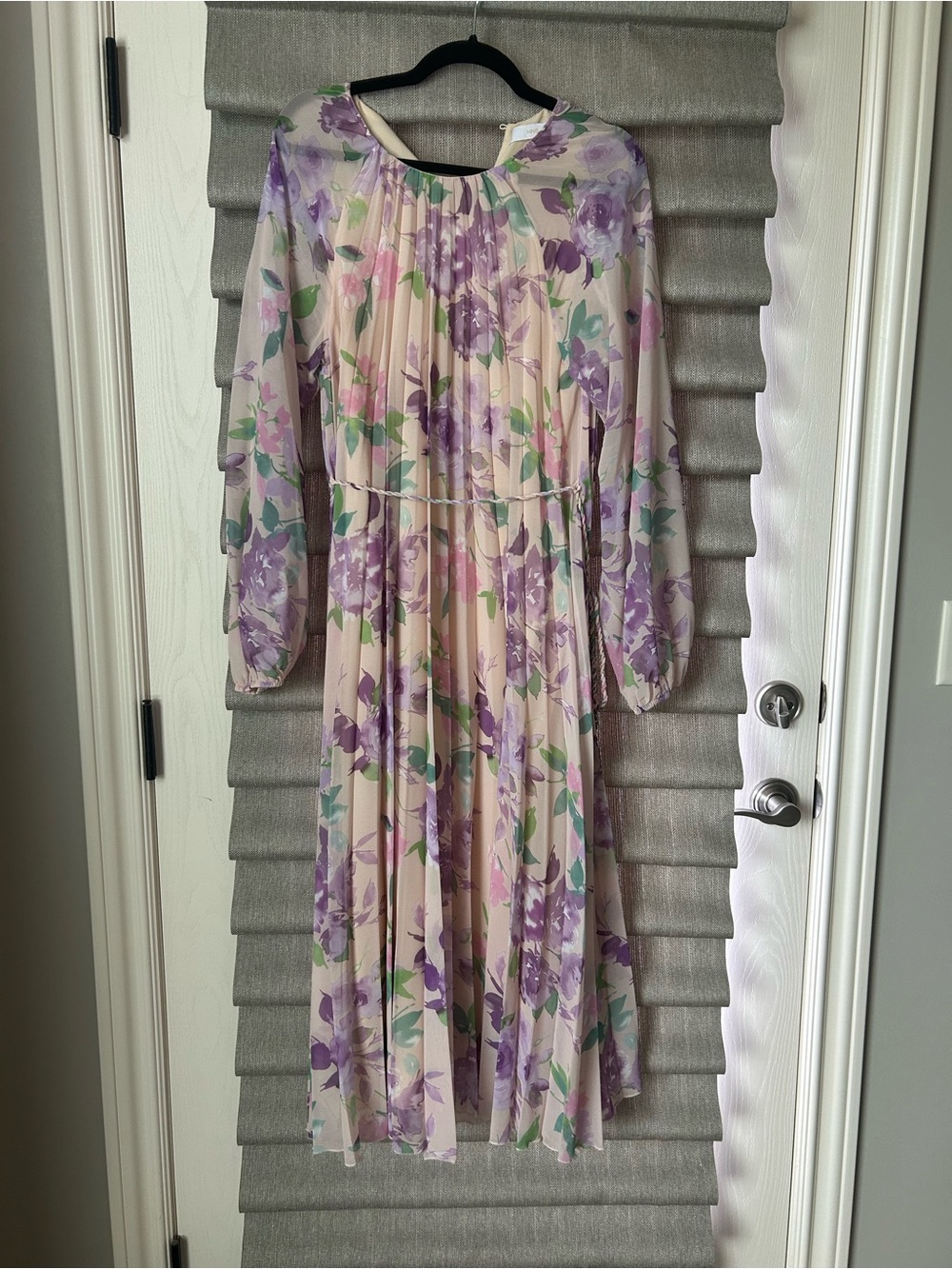 Mango Floral Midi Dress in Cream and Lavender